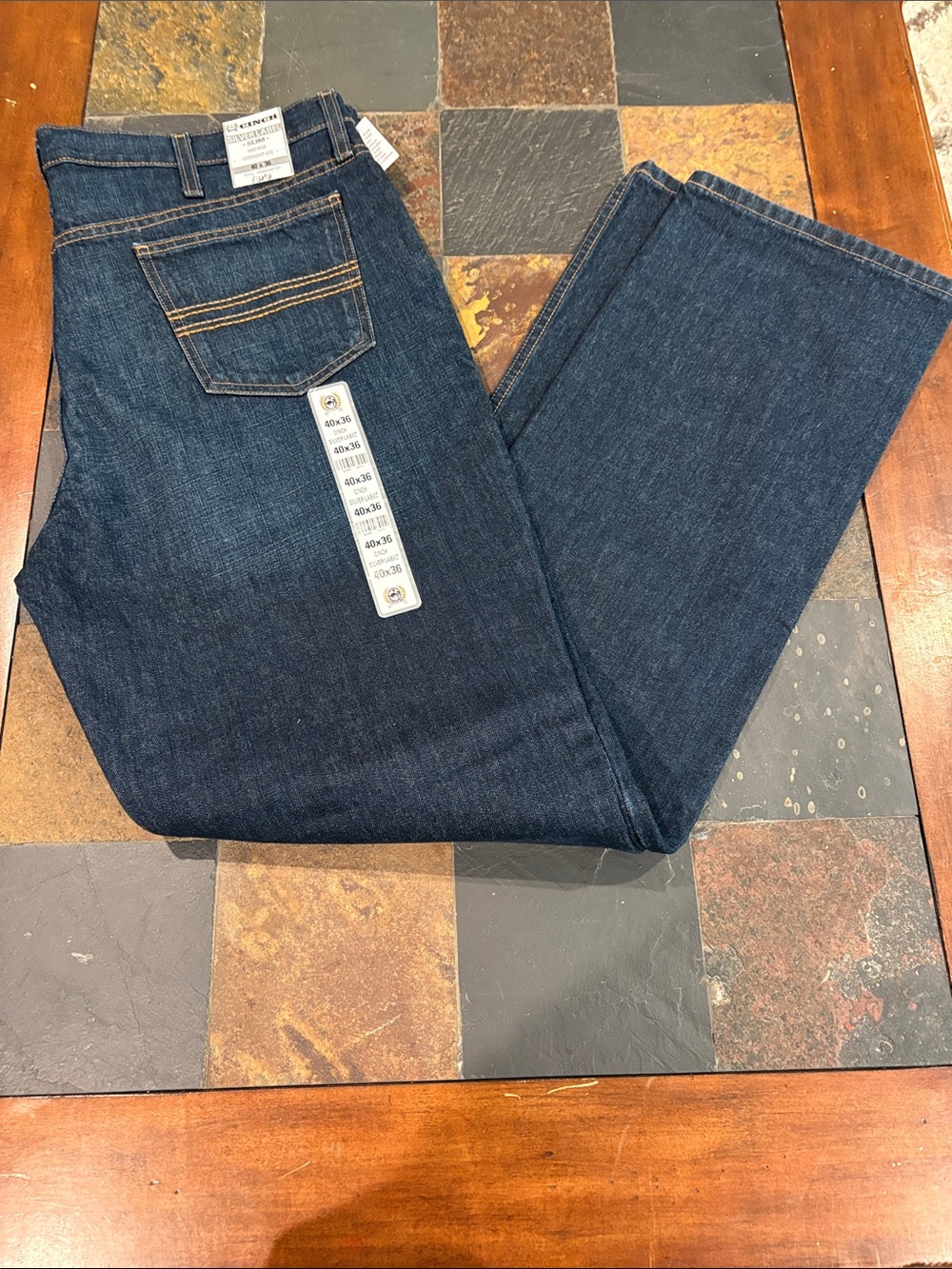 NWT Cinch Men's Dark Indigo Straight Jeans mid rise. Size 40x36